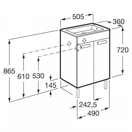 Тумба под раковину Roca Debba ZRU9302710 50х40 напольная цвет коричневый