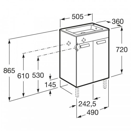 Тумба под раковину Roca Debba ZRU9302710 50х40 напольная цвет коричневый - фото 3