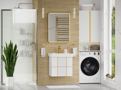 Тумба под раковину Brevita Vega VEG-09060-0102Я 60х40 подвесная цвет белый - фото 5