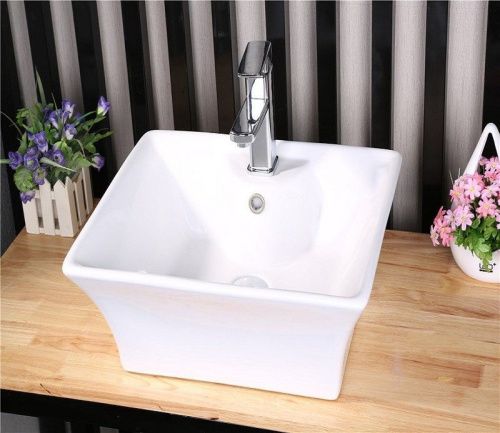 Раковина из сантехнического фаянса CeramaLux 9108 50х40 накладная цвет белый 1 отверстие под смеситель - фото 5