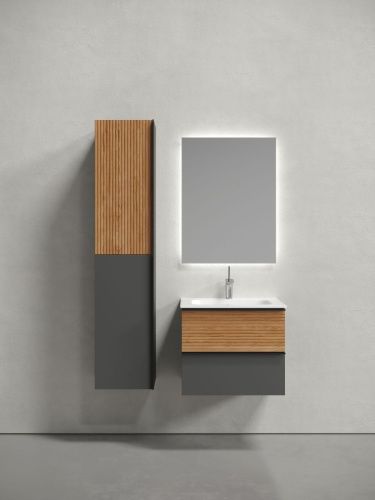 Тумба под раковину Sancos DELTA DL60GR 60х40 подвесная цвет коричневый - фото 2