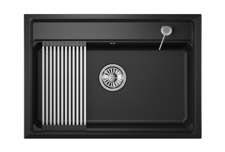 Кухонная мойка Granula Kitchen Space 7301, ЧЁРНЫЙ 75х50 цвет черный поверхность матовая