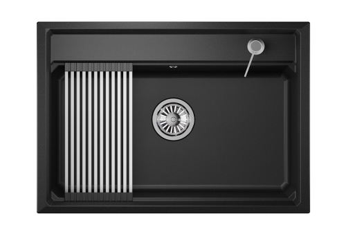 Кухонная мойка Granula Kitchen Space 7301, ЧЁРНЫЙ 75х50 цвет черный поверхность матовая - фото 2