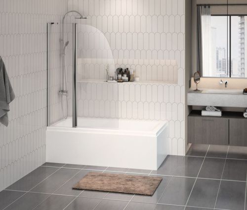 Душевая шторка на ванну Azario Boston AZ-142 100х140 стекло прозрачное профиль хром ориентация универсальная - фото 4