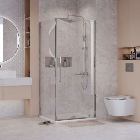 Душевой уголок Niagara Nova NG-66-9A-A100-34 100х90 стекло прозрачное профиль хром без поддона