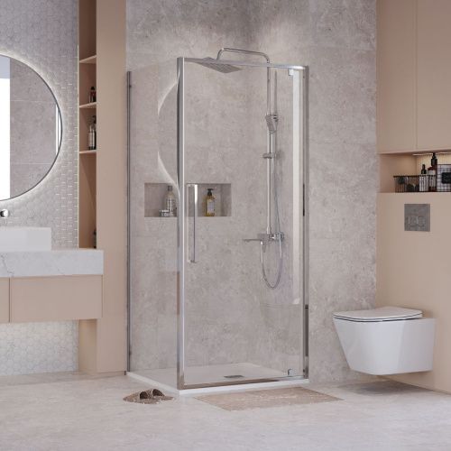 Душевой уголок Niagara Nova NG-66-9A-A90-34 90х90 стекло прозрачное профиль хром без поддона - фото 2