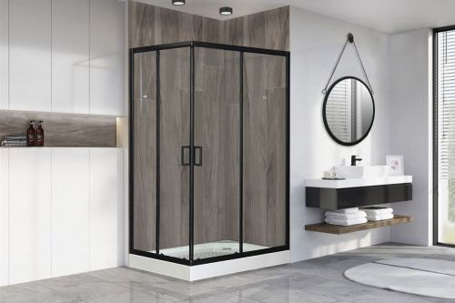 Душевой уголок Royal Bath HP RB8120HP-T-BL-R 120х80 стекло прозрачное профиль черный с поддоном