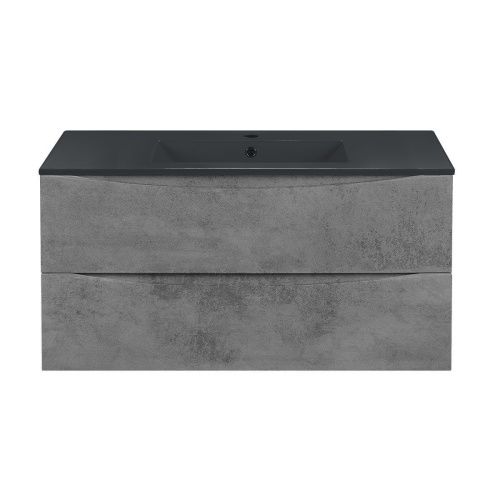 Тумба под раковину Vincea Mia VMC-2MC100BT 100х50 подвесная цвет серый - фото 5