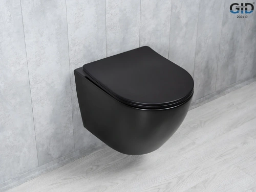 Унитаз подвесной Gid Tornado 62261Y черный с сиденьем микролифт безободковый смыв торнадо - фото 4