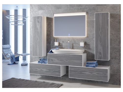 Тумба под раковину Aqwella Y GEN0112MG 120х40 подвесная цвет серый/белый - фото 2