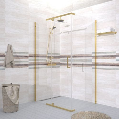 Душевой уголок Тритон Терра-Голд Щ0000073934 120х90 стекло прозрачное профиль хром без поддона - фото 3