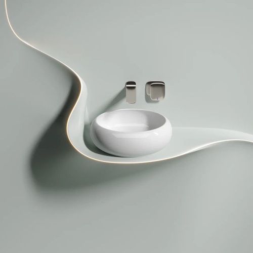 Раковина из сантехнического фарфора Ceramica Nova ELEMENT CN6050 40х40 накладная цвет белый без отверстий под смеситель - фото 2