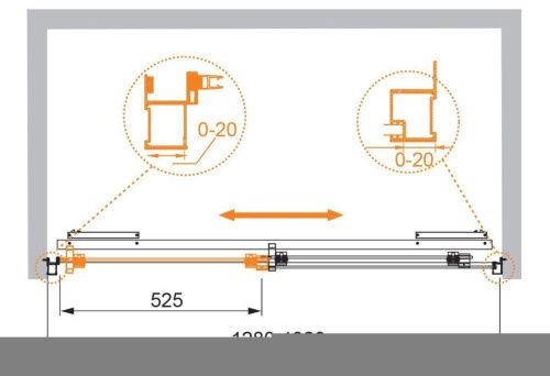 Душевая дверь Cezares LUX-SOFT LUX-SOFT-W-BF-1-130-C-Cr-IV 130х200 стекло прозрачное профиль хром - фото 3