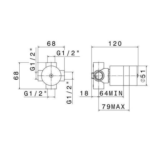 Встраиваемая часть переключателя/запорного вентиля с ограничителем 1/2" Newform 27892.00.000 - фото 2