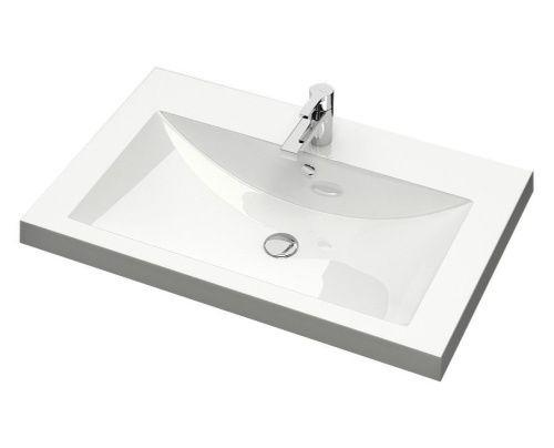 Раковина из искусственного камня Uperwood Eva 4548340003 70х50 полувстраиваемая цвет белый - фото 4