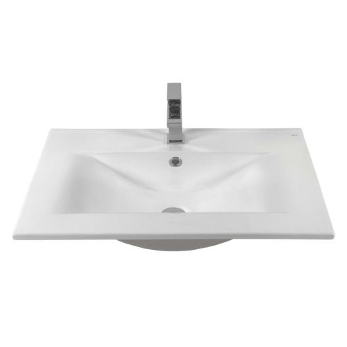 Раковина из сантехнического фарфора Bond Cube S05-700 70х50 встраиваемая цвет белый 1 отверстие под смеситель - фото 2