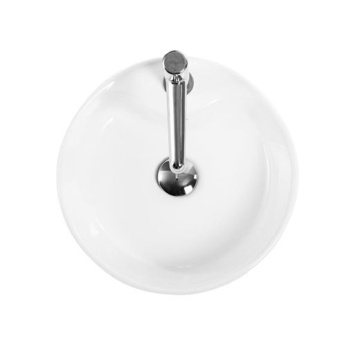 Раковина из сантехнического фаянса BelBagno BB1400 40х40 накладная цвет белый 1 отверстие под смеситель - фото 2