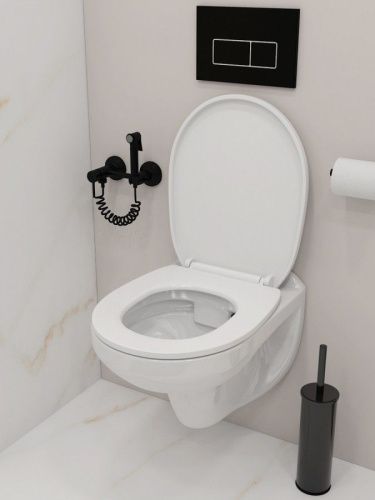 Унитаз подвесной Teymi Hanna T40900 белый с сиденьем микролифт безободковый каскадный смыв - фото 4