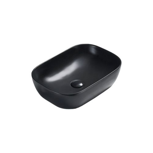 Раковина из сантехнического фарфора Vincea VBS-102MB 50х30 накладная цвет черный без отверстий под смеситель - фото 2