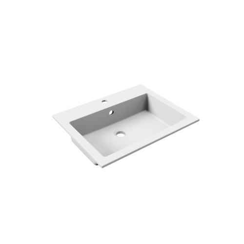Раковина из искусственного камня Uperwood Megan 45481000000 60х50 полувстраиваемая цвет белый - фото 2
