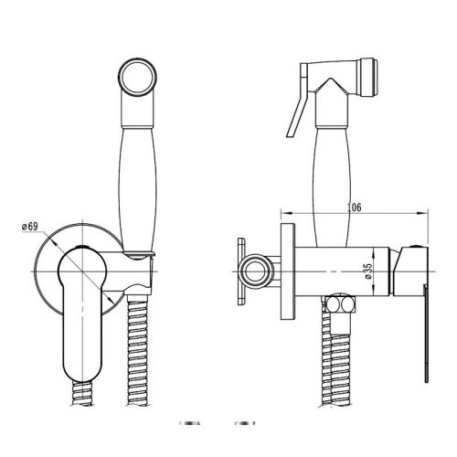 Гигиенический душ со смесителем Esko Orlando SMHOL серый - фото 3