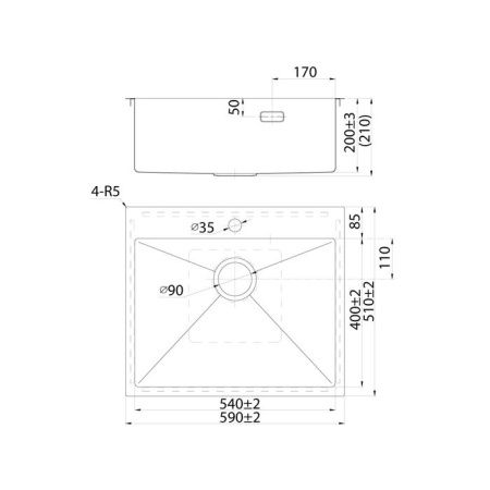 Кухонная мойка Iddis Haze HAZ59GMi77 60х50 цвет серый поверхность матовая