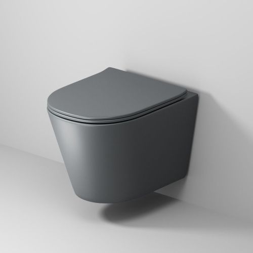 Унитаз подвесной Grossman Торнадо GR-4477GMSQ серый с сиденьем микролифт безободковый смыв торнадо - фото 5