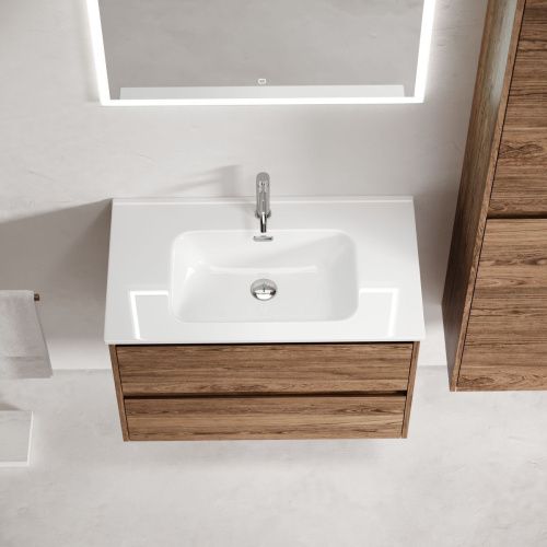 Тумба под раковину Sancos Libra LB70ECH 70х50 подвесная цвет коричневый - фото 5