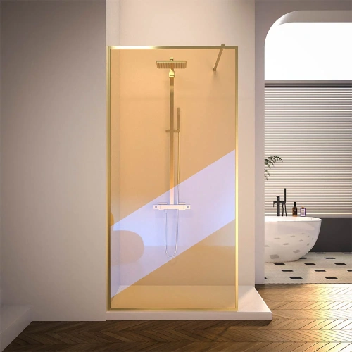 Душевая перегородка Veconi Korato KR81GС-100-09-C4 100х200 стекло хамелеон профиль золото