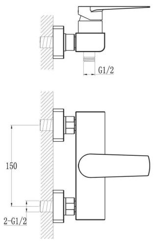 Смеситель BelBagno CARIN CAR-ESDM-CRM настенный хром - фото 2