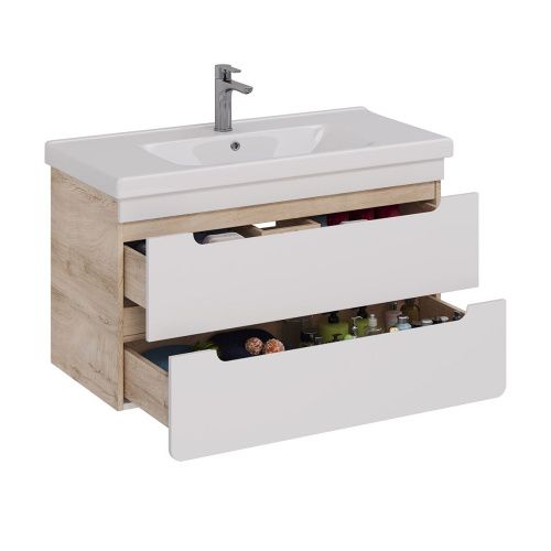 Тумба под раковину LeMark Olivia LM08OL100T 100х40 подвесная цвет белый - фото 2