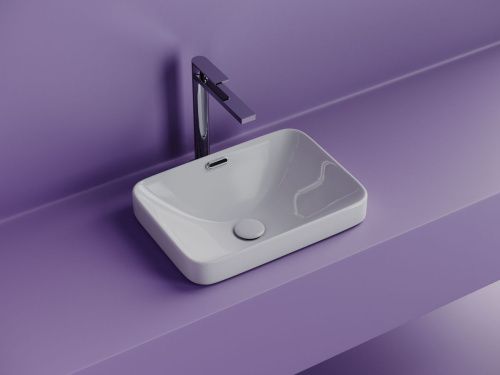 Раковина из сантехнического фарфора Ceramica Nova ELEMENT CN6078 50х30 встраиваемая цвет белый без отверстий под смеситель - фото 2