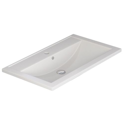 Раковина из искусственного камня Uperwood Foster Quartz 291030036 80х50 полувстраиваемая цвет белый - фото 5