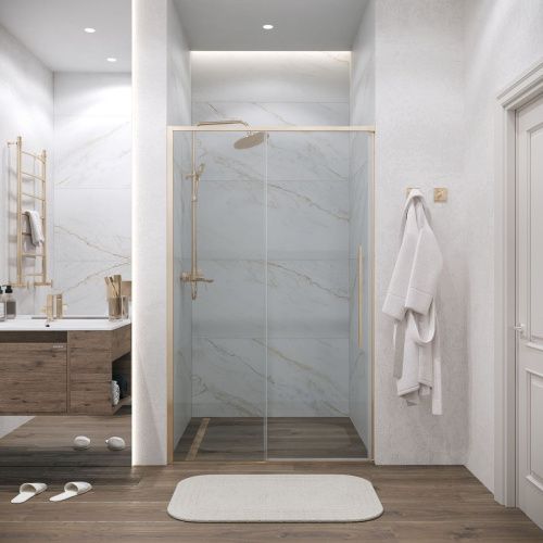 Душевая дверь Grossman Galaxy 100.K33.01.140.32.00 140х195 стекло прозрачное профиль золото - фото 4