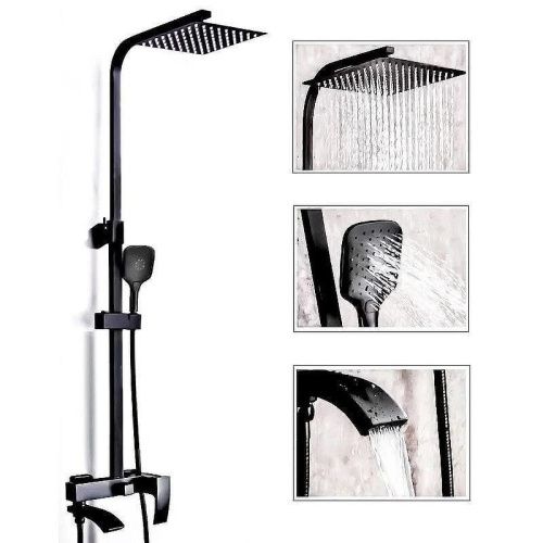 Душевая стойка ALMAes Turia SDI-1808 настенная цвет черный - фото 3