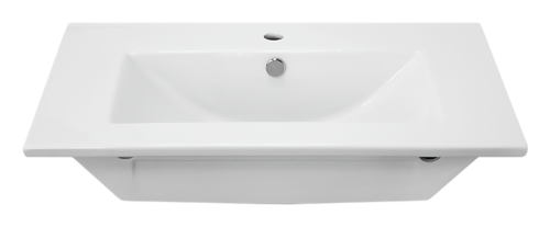 Раковина мебельная из сантехнического фарфора Sanita Luxe Quadro 75 QDR75SLWB01 80х50 накладная цвет белый 1 отверстие под смеситель - фото 2