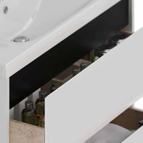 Тумба под раковину LeMark Combi LM03C100T-black 100х40 напольная цвет белый - фото 4