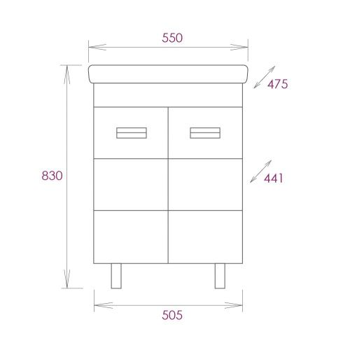 Тумба под раковину Onika Балтика 105521 50х40 напольная цвет белый - фото 3