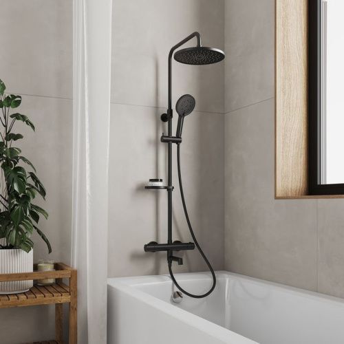 Душевая стойка Milardo Ideal Spa ILSBLTHM06 настенная цвет черный - фото 2