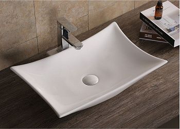 Раковина из сантехнического фарфора Cerutti SPA CR7078 60х40 накладная цвет белый без отверстий под смеситель