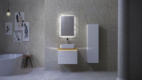 Шкаф-пенал Jorno KARAT Kar.04.130/P/W 30х130 подвесной цвет белый - фото 4