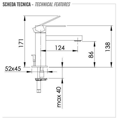 Смеситель для раковины Remer Q-Design QD10 на столешницу хром - фото 2