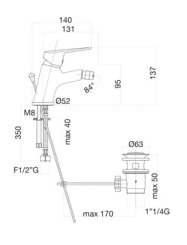 Смеситель Fiore 86CR8135 на биде хром - фото 3