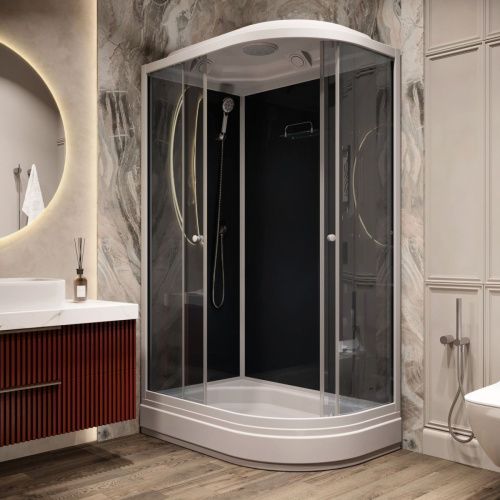 Душевая кабина Parly Classic CM121L 120х80 асимметричная с крышей - фото 2