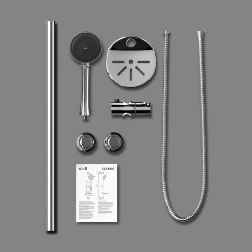 Душевой гарнитур Dorff Classic D0180000 настенный хром/серый - фото 5