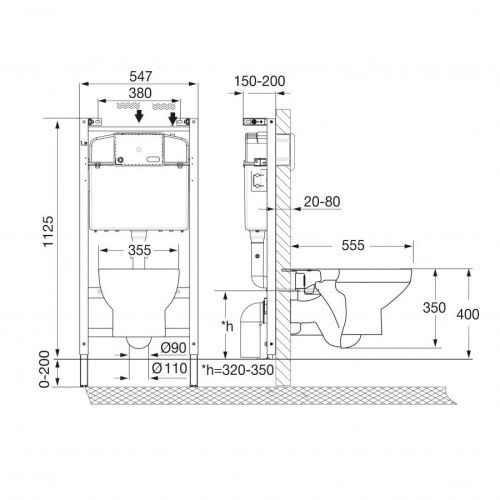 Комплект унитаз с инталляцией и клавишей смыва Roca Dama Senso 7893104680 - фото 5