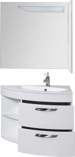 Тумба с раковиной De Aqua Трио Люкс 00197202 90х50 подвесная цвет белый - фото 2