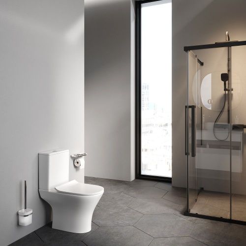 Унитаз напольный с бачком Am.Pm Sense C748600SC белый с сиденьем микролифт безободковый каскадный смыв - фото 3