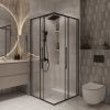 Душевой уголок Niagara Nova NG-6824-34BLACK 100х100 стекло прозрачное профиль черный без поддона