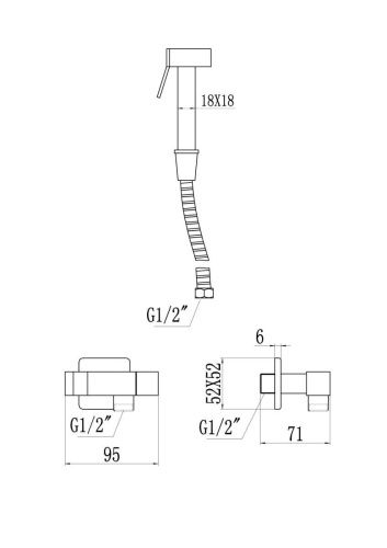 Гигиенический душ со смесителем Savol S-FXQ009H черный - фото 2